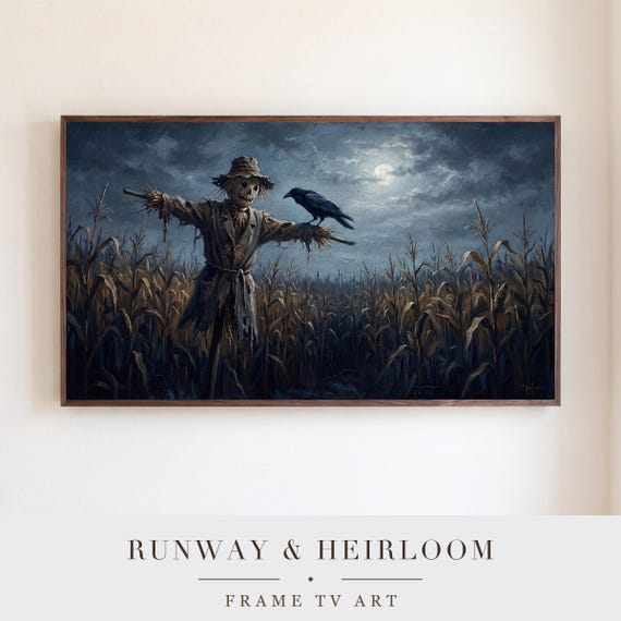 Crow on Scarecrow Samsung Frame TV Art — view 5