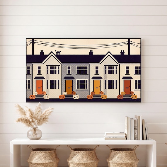 Spooky Hillside Town Samsung Frame TV Art — view 6