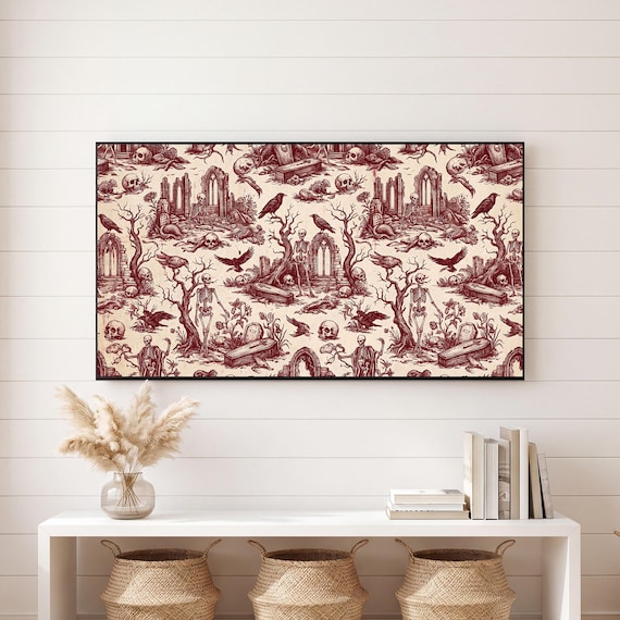 Macabre Toile Pattern Samsung Frame TV Art — view 6