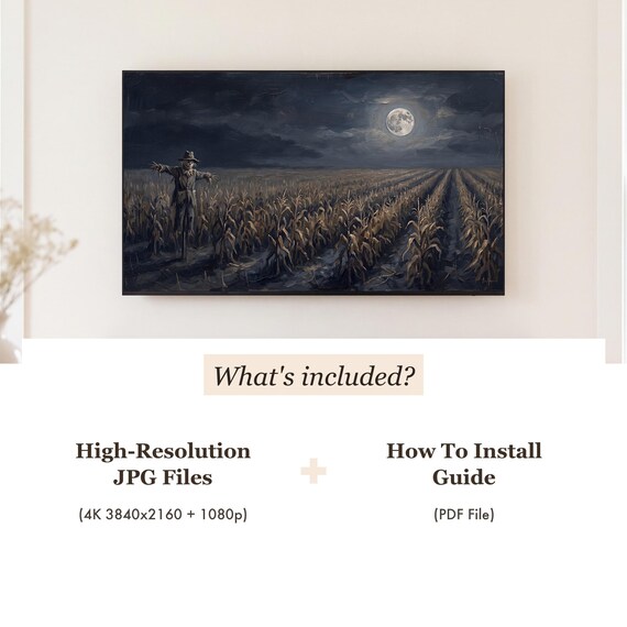 Halloween Scarecrow Cornfield Samsung Frame TV Art — view 4