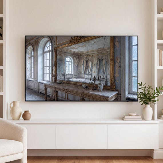 Cracked Mirror Samsung Frame TV Art — view 3