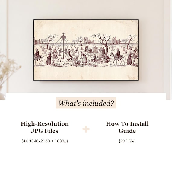 Skeleton Toile Samsung Frame TV Art — view 4