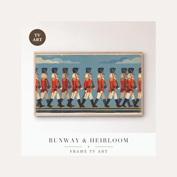 Nutcracker Soldiers Frame TV Art, Samsung Frame TV Art Vintage Toy Soldier Christmas, Kids Holi…