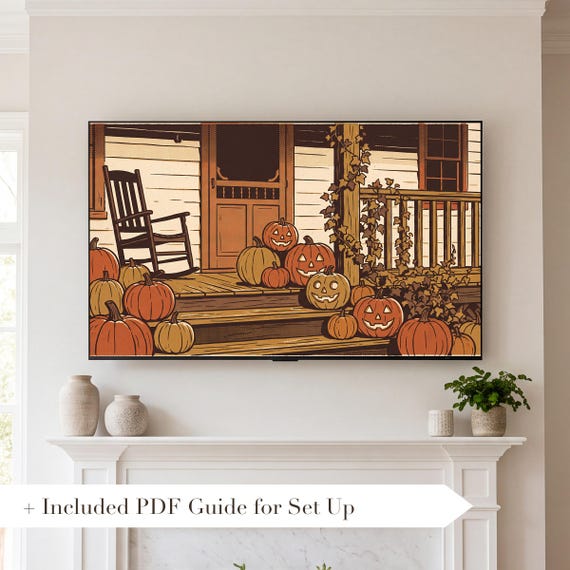 Pumpkin Field Samsung Frame TV Art — view 2
