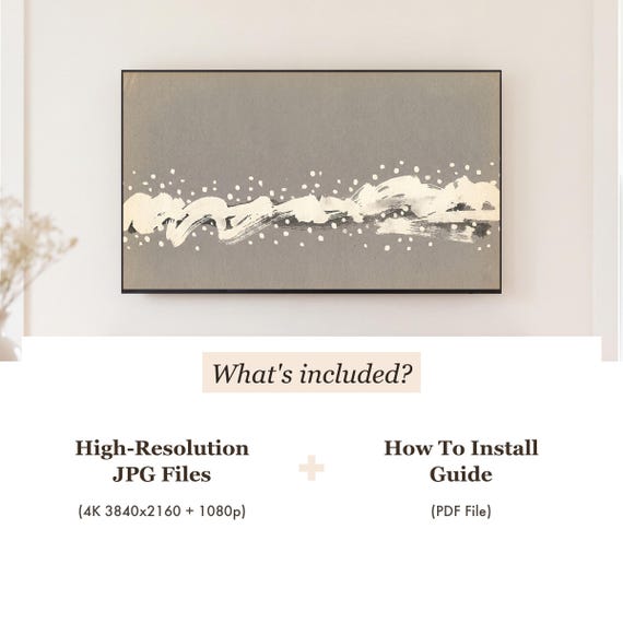 Snow on Warm Grey Samsung Frame TV Art — view 4