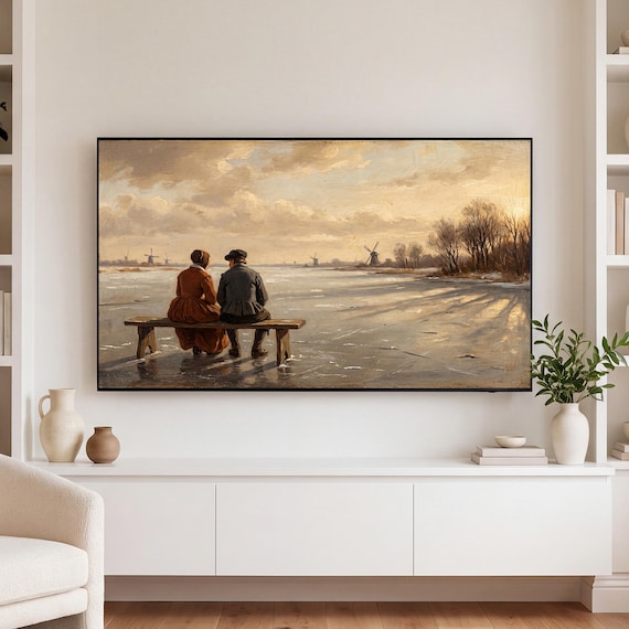 Bench at the Ice Edge Samsung Frame TV Art — view 3
