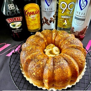 SCB Exclusive - "BOOZY Talking Monkey Cocktail Cake" ~ Saturated Boozy Liquor Cake! After 8:00 Bundt!