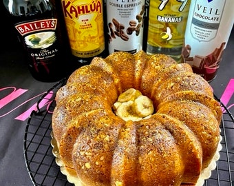 SCB Exclusive - "BOOZY Talking Monkey Cocktail Cake" ~ Saturated Boozy Liquor Cake! After 8:00 Bundt!