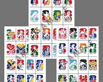 Pacchetto di adesivi per la Coppa del Mondo 2026 / 48 adesivi di calcio stampabili / Album di adesivi di calcio in PDF / Download digitale / Pacchetti di adesivi delle squadre in PNG