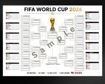 FIFA World Cup 2026 Bracket Poster A3 A4 | Printable Wall Chart