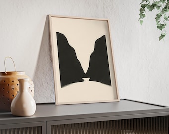 Japandi Nærøyfjord — Framed Nordic Wall Art | Natural Wood Frame Poster, Scandinavian Print