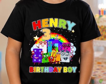 Personalized Numberblocks Birthday Tee, Numberblocks Birthday Shirt, Numberblocks Family Birthday Shirt, Numberblocks Theme Birthday Party