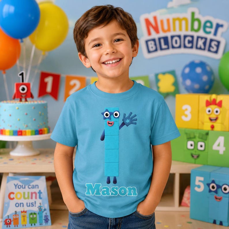 Numberblocks Birthday Shirt, Personalized Numberblocks Family Birthday Shirt, Numberblocks Family Shirt, Numberblocks Group Shirts image 5