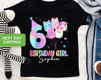 Personalized Squishmallow Birthday Shirt, Squishmallow Party Shirt, Family Birthday Matching Shirt, Personalized Family Shirt, Gift for Girl