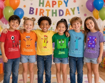 Numberblocks Birthday Shirt, Personalized Numberblocks Birthday Kids Shirt, Numberblocks Family Shirt, Numberblocks Group Shirts