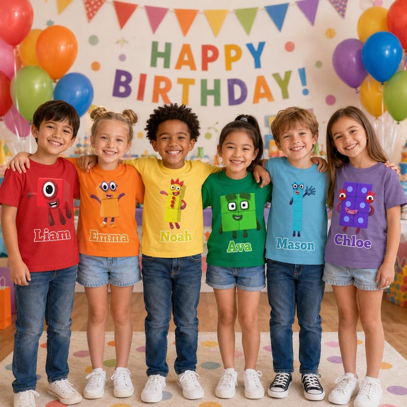 Numberblocks Birthday Shirt, Personalized Numberblocks Family Birthday Shirt, Numberblocks Family Shirt, Numberblocks Group Shirts image 3