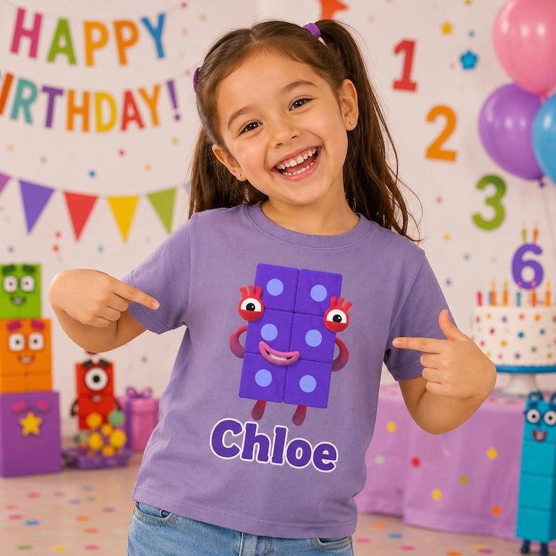 Numberblocks Birthday Shirt, Personalized Numberblocks Family Birthday Shirt, Numberblocks Family Shirt, Numberblocks Group Shirts image 7
