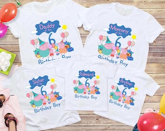 Custom Pig Birthday Shirt, Personalized Pig Family Shirt, Birthday Shirt, Boy Birthday Tshirt, Family Birthday Shirt, Toddler Birthday Shirt