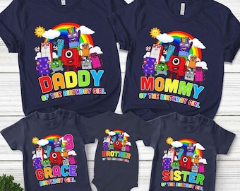 Numberblocks Birthday Shirt, Personalized Numberblocks Family Birthday Shirt, Numberblocks Family Shirt, Numberblocks Group Shirts