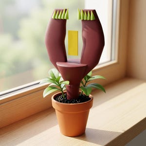 観葉植物用キノコバエ捕獲器、ハエトリソウ型粘着カードホルダー、室内植物害虫捕獲器、植物愛好家へのギフト