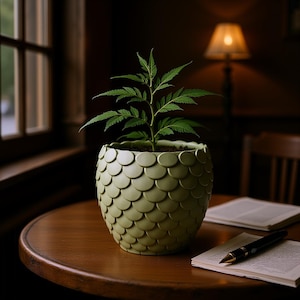 Scalloped Shell Planter | 3D Printed Fish Scale Succulent Pot | Boho Home Decor