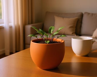Superegg Pflanztopf 3D Gedruckt | Piet Hein Superellipse Design | Dänische Terrakotta Regal Deko
