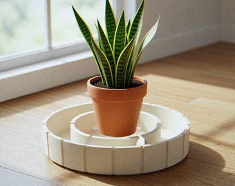 Fluted Plant Pot Riser | Prevents Root Rot, Elevated Drainage Saucer
