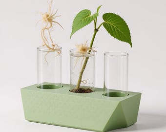 Geometrische Reagenzglas Vermehrungsstation | 3D gedruckte Blumenvase, modernes Dekor