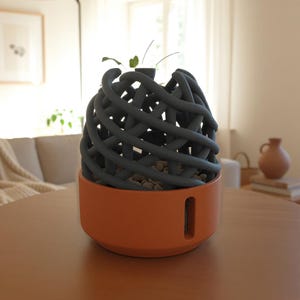 Semi Hydro Planter with Root Cage, Open Lattice LECA Net Pot with Water Level Window, Soilless Planter for Pothos and Cuttings