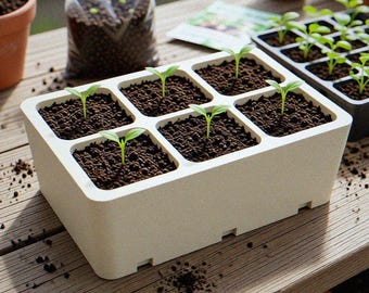 Samen Start Tablett | 3D gedruckte 6-Zell-Setzlingschale | Wiederverwendbarer Samen-Starter | Pflanzenvermehrung | Garten Geschenk