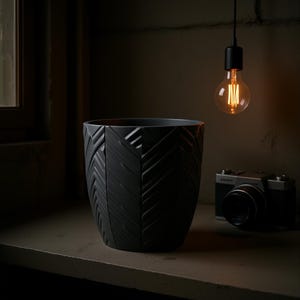 Vaso a spina di pesce stampato in 3D / Vaso per piante grasse con motivo geometrico a zigzag / Decorazione moderna per la casa / Realizzato su ordinazione