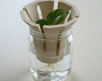 3D gedruckter hydroponischer Netztopf für Einmachglas | Kratky Pflanzenvermehrungsstation