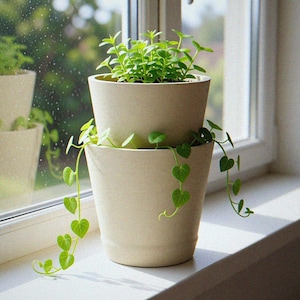 Stacking Tower Planter | Vertical Herb & Strawberry Garden Pot | Stackable Drainage Design | Modular Indoor Planter