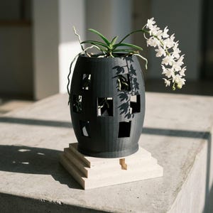 Luftwurzel-Orchideentopf mit Drainage – Belüfteter Kokon für gesunde Wurzeln | Brutalistisches Gefäß für Hoya Epiphyten
