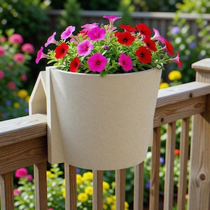 Überschienen-Blumentopf | Sattelschale ohne Bohren für Deck, Zaun, Balkongeländer