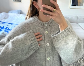 Breipatroon oversized vest | Dikke mohair trui pdf | Geschikt voor beginners | Patroon gebreid vest PDF | PDF breipatroon
