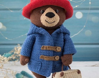 Paddington Bear Crochet Pattern PDF | Classic Bear Amigurumi with Coat & Suitcase crochet Paddington Bear Pattern | Amigurumi Bear PDF |