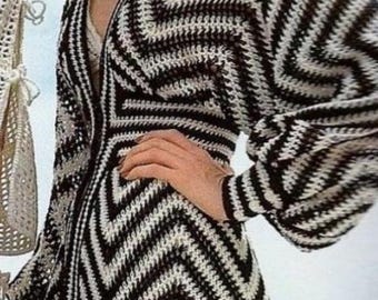 Crochet Kaftan Pattern PDF | Vintage Boho Crochet Dress | Festival Cover Up Crochet Resort Wear Pattern | Bohemian Kaftan Dress |