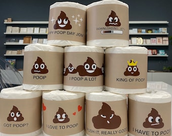 Funny Emoji POOP toilet roll-Funny theme-Funny Birthday Gifts for Brother-Happy Birthday Toilet Paper Gag Gift-Best gift Boy-Christmas