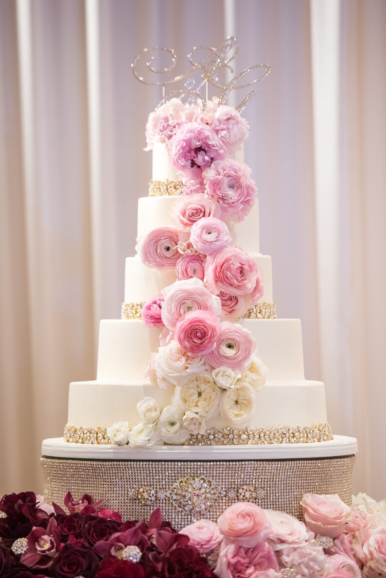 gold rhinestone cake stand