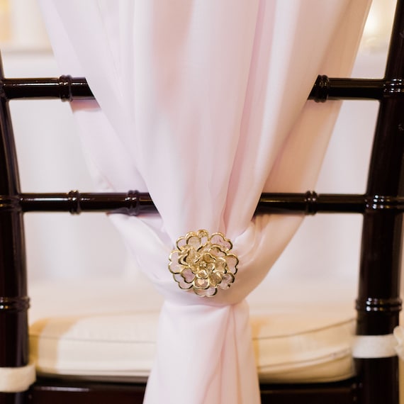 Chair Cover Draping With Peony Chiavari Chair Cover Bride and