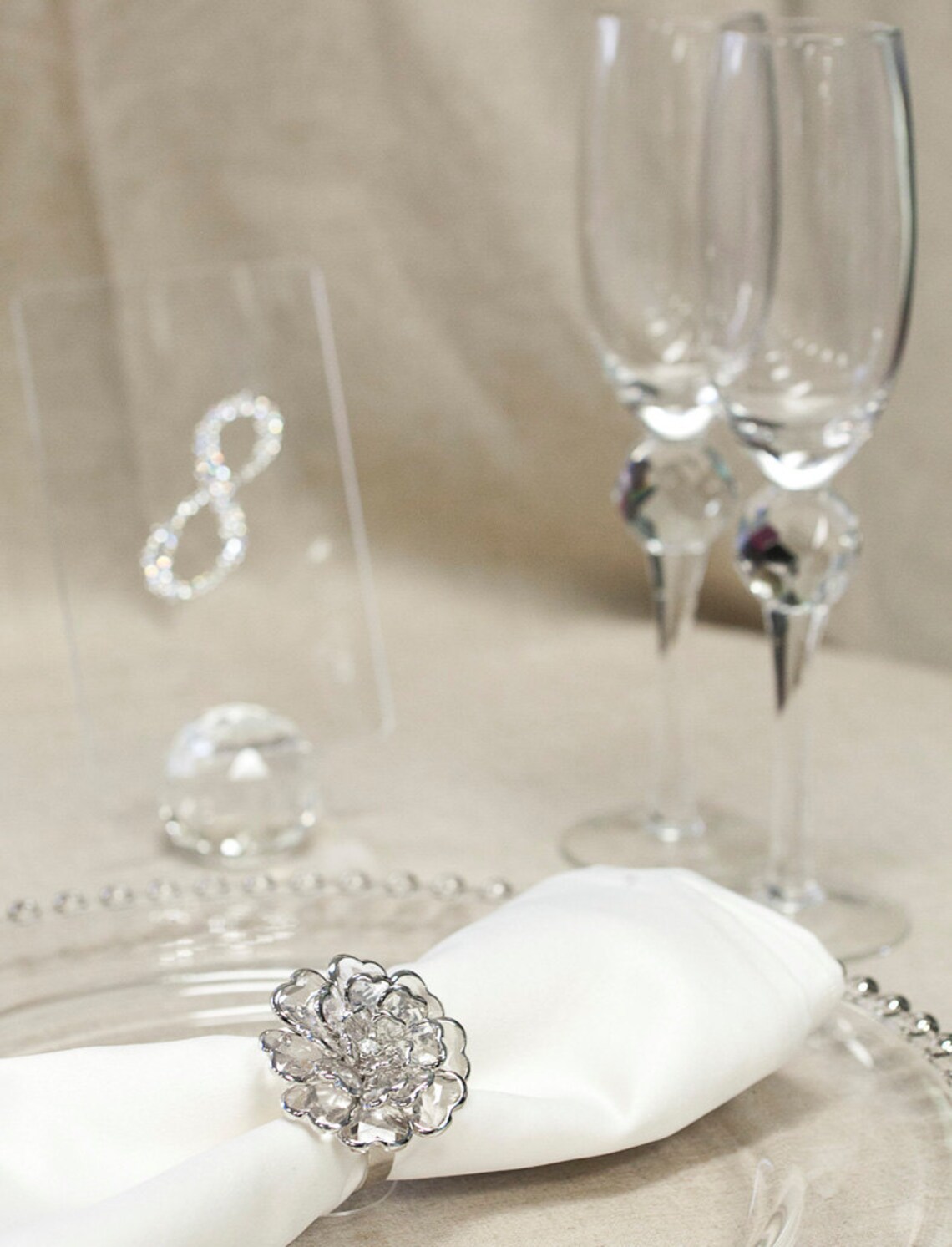 2 Flower Napkin Rings Wedding/ Unique Napkin Ring/ Wedding Etsy