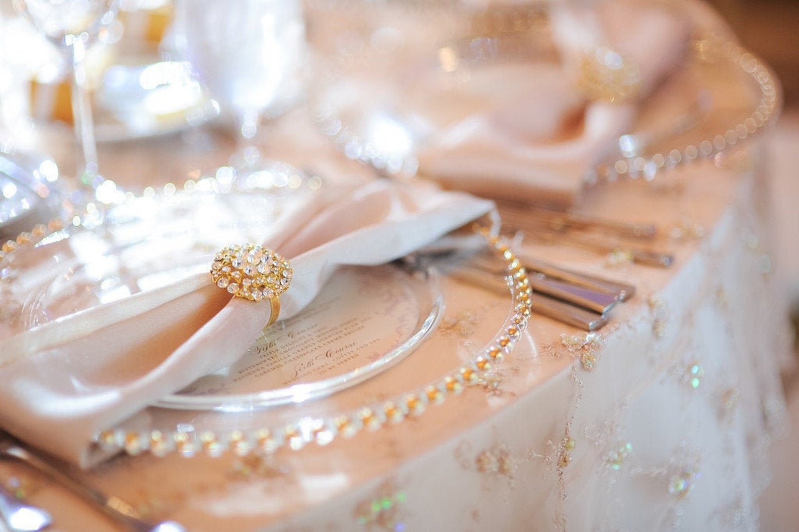 Gold Rhinestone Napkin Rings Luxury Napkin Rings Wedding Etsy