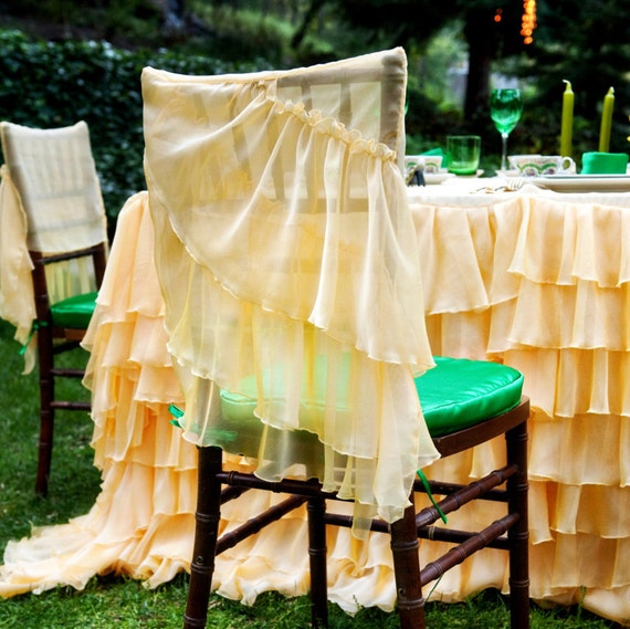 Sunflower Chiffon Chiavari Chair Cover Bride And Groom Etsy