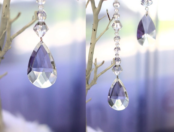 Hanging Crystals for Manzanita Tree Centerpiece, Trumpet Vase