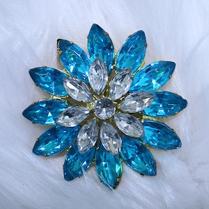 Turquoise Flower Brooch-BR029