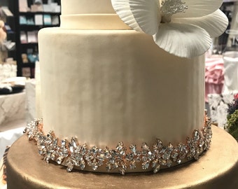 Sparkle ROSE GOLD Rhinestone embellishment chain/ Wedding Cake decoration/ rhinestone trim, rhinestone chain