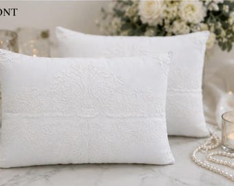Set of Wedding Kneeling Pillow, Lace Ceremony Pillow, Bridal Prayer Cushion, Church Wedding Decor, Altar Kneeler, Heirloom Wedding Gift