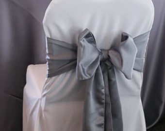Grey Chair Cover for CLEARANCE/ wedding chair cover/ banquet chair cover, birthday, party,