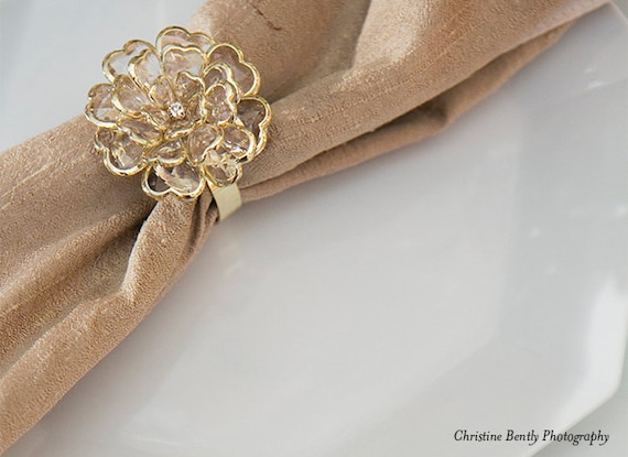 Peony napkin shop rings